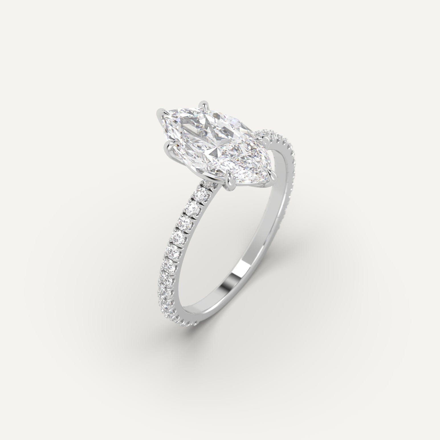 2 Carat Marquise Cut Diamond Ring - 14K White Gold Engagement Ring for Women | Perfect for Proposals, Anniversaries & Special Occasions