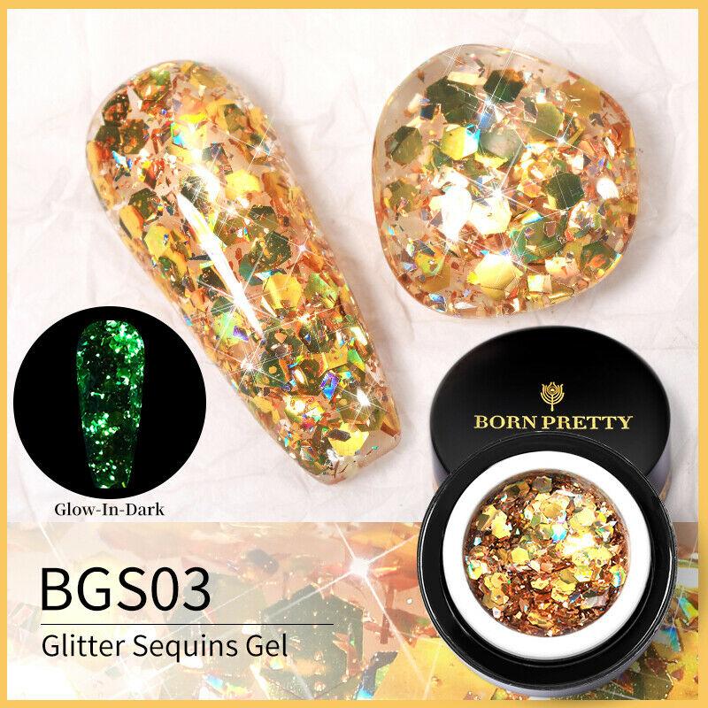 Born Pretty Glitter Sequins Gel - Long Lasting Nail Art Glue for DIY Manicure, Party & Special Occasion Nails