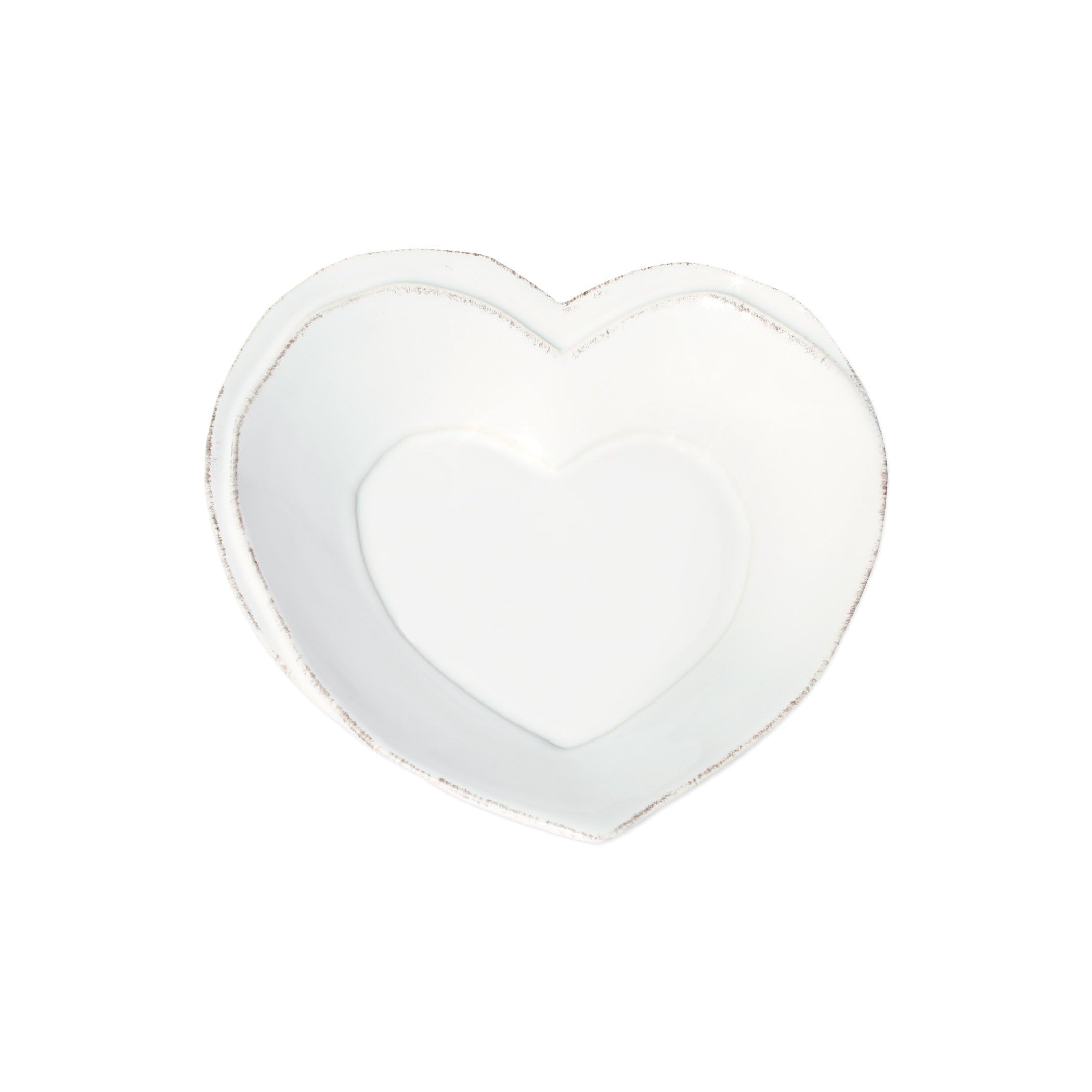Vietri Lastra White Heart Dish – 6.5