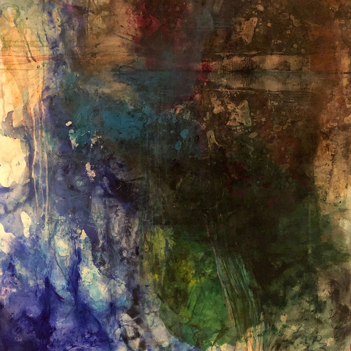 Deep Biosmosis Pigment on Canvas - High-Quality Abstract Art Painting for Home & Office Decor | Perfect for Living Room, Bedroom, or Gallery Wall Display