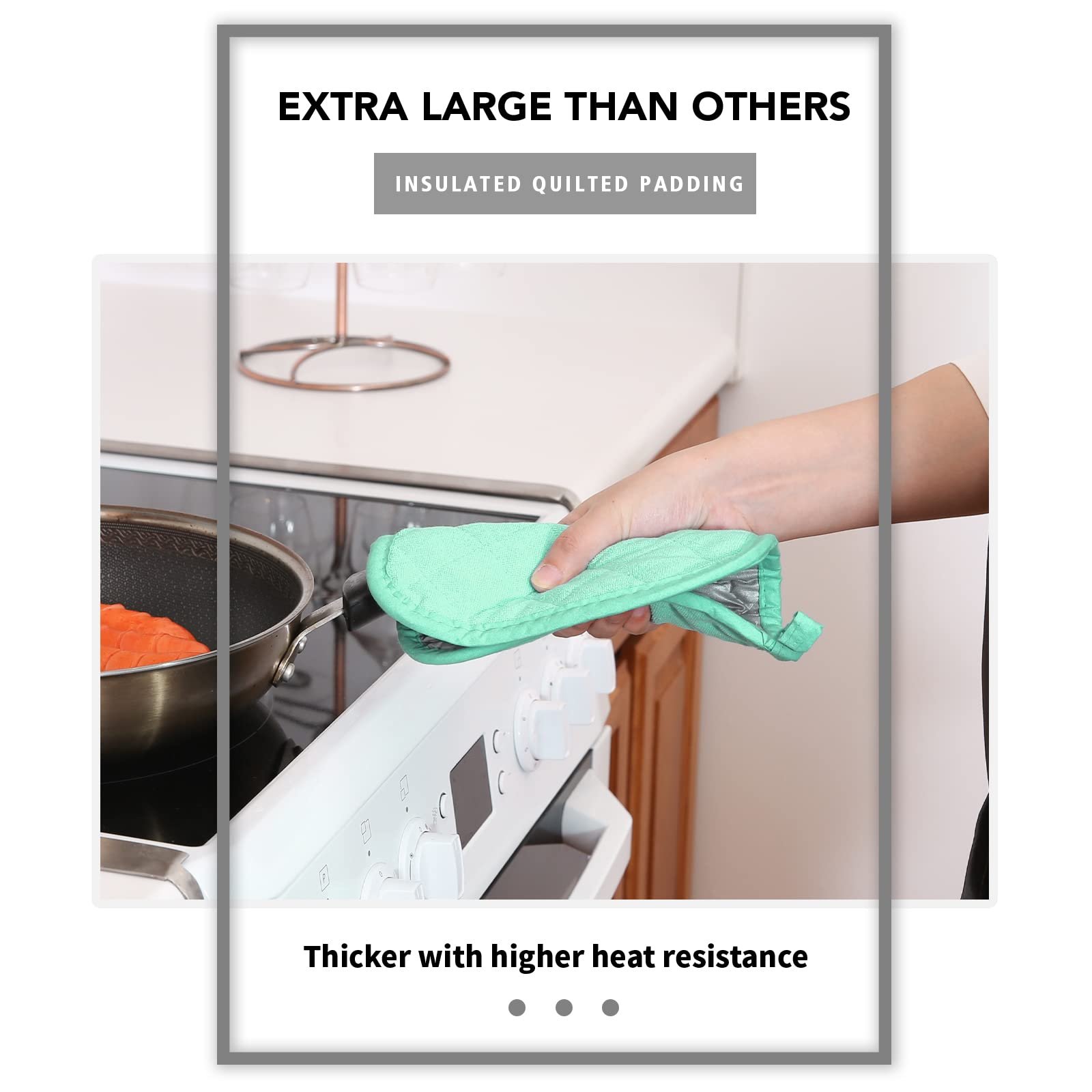 Joyhalo 5 Pack Heat Resistant Kitchen Pot Holders - Oven Mitts & Hot Pads Set for Cooking, Baking - Terry Cloth Oven Gloves for Stove, Grill & Microwave Use