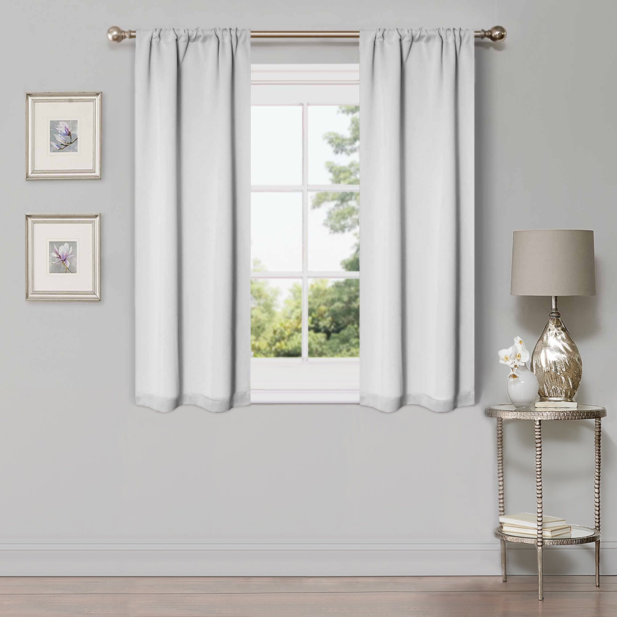 Blackout Curtains Set - Solid Classic Modern Rod Pocket Style for Bedroom & Living Room - Light Blocking & Noise Reducing Window Treatments