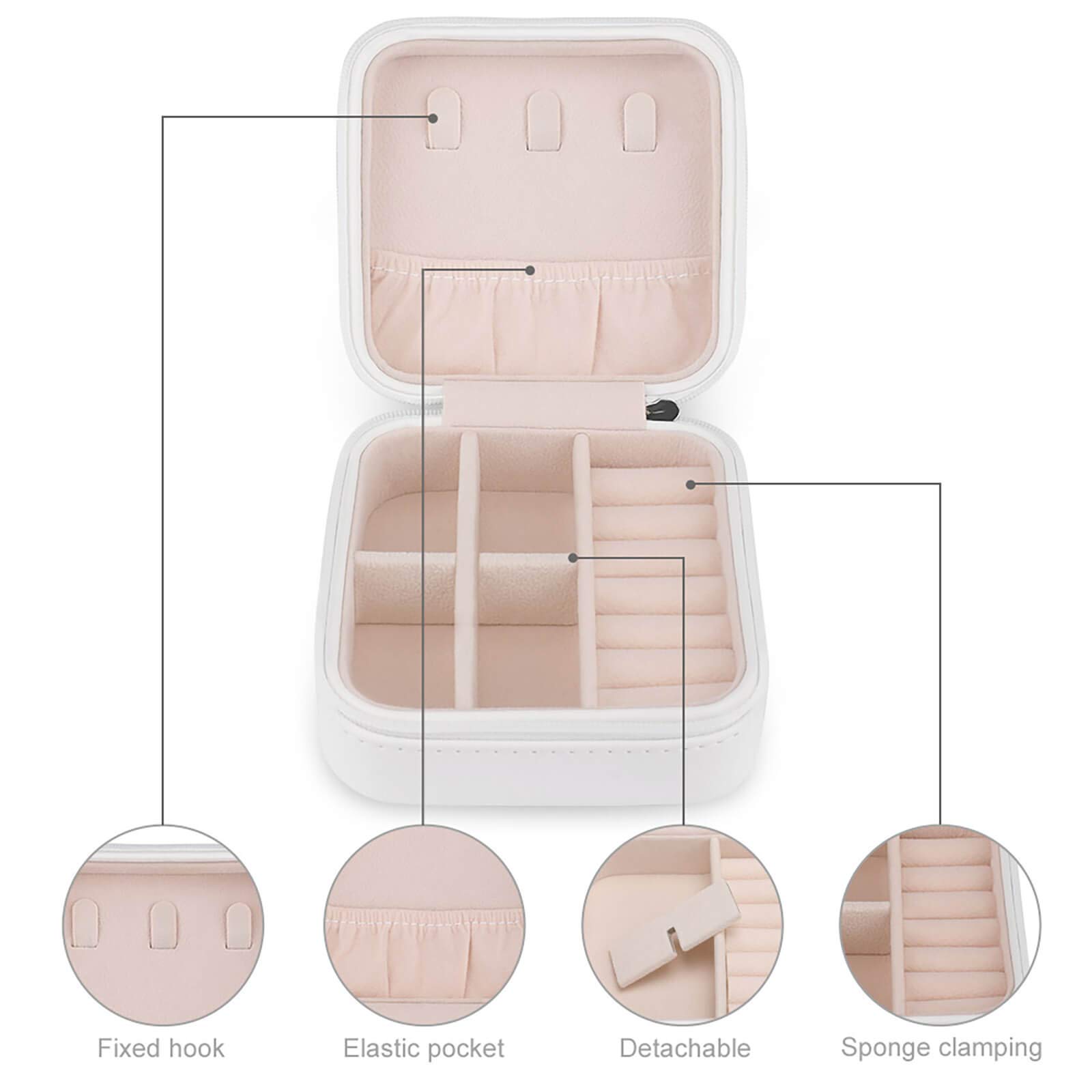 Premium Travel Jewelry Organizer Case - Compact Jewelry Storage Bag for Women | Holds Necklaces, Earrings, Rings & Bracelets | Perfect Gift for Mom & Girlfriend | Orange Pixel Design | Ideal for Vacations, Business Trips & Daily Organization