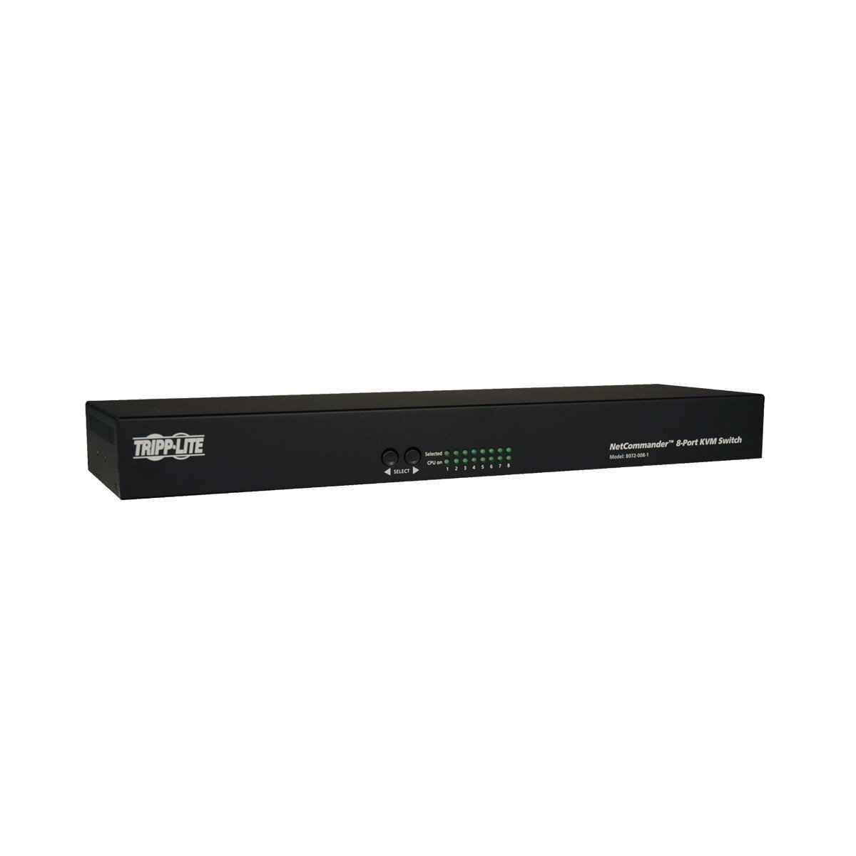 Tripp Lite 8-Port Cat5 KVM Switch with 1U Rack Mount | RJ45 Console Server for Data Centers & IT Management (B072-008-1) | Ideal for Server Rooms, Network Control & Multi-Computer Workstations