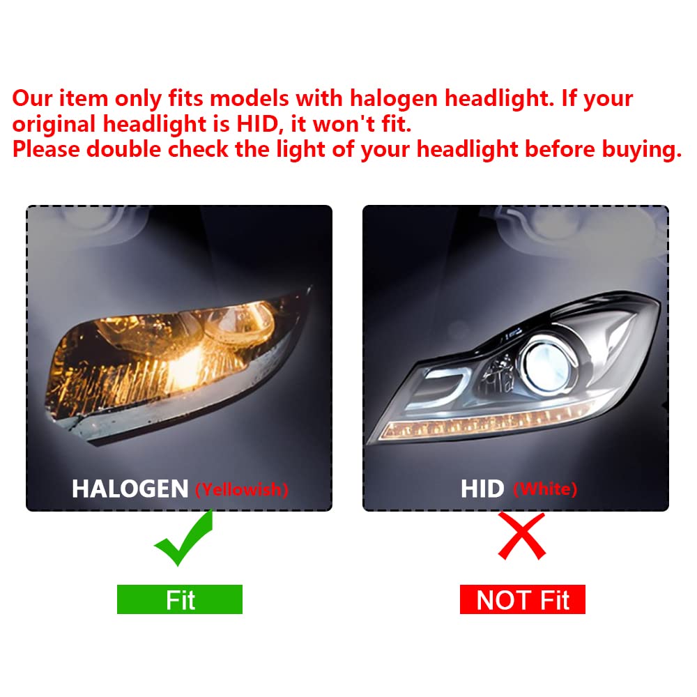 ECOTRIC Replacement Headlight Assembly for 2010-2013 Mazda 3 - Compatible with MA2518130 & MA2519130 - Direct Fit Front Lamp & Corner Projector (Excludes HID Models) - Perfect for Night Driving & Road Safety