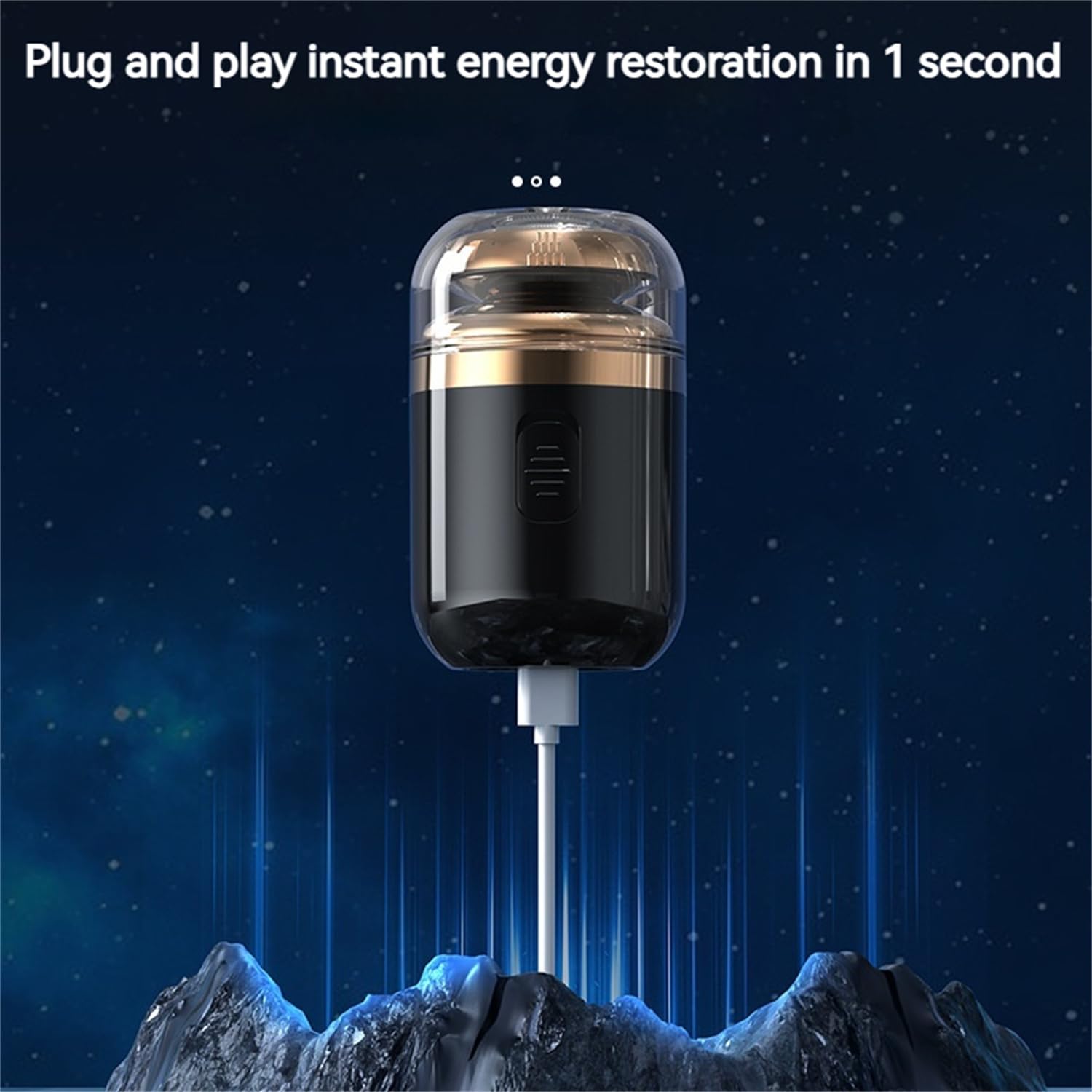 Mini Electric Shaver for Men - Portable 2-in-1 Rechargeable Face & Nose Hair Trimmer, Waterproof Travel Shaver with Dual Blades - Perfect for Home, Office, Gym & Travel (Black+White)