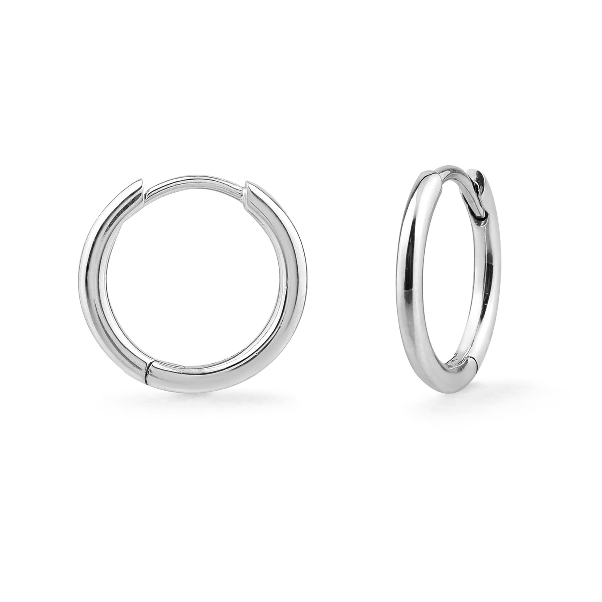 Boma Jewelry Sterling Silver Round Huggie Hoop Earrings for Women - Minimalist Everyday Hoops for Work, Date Night & Gifts