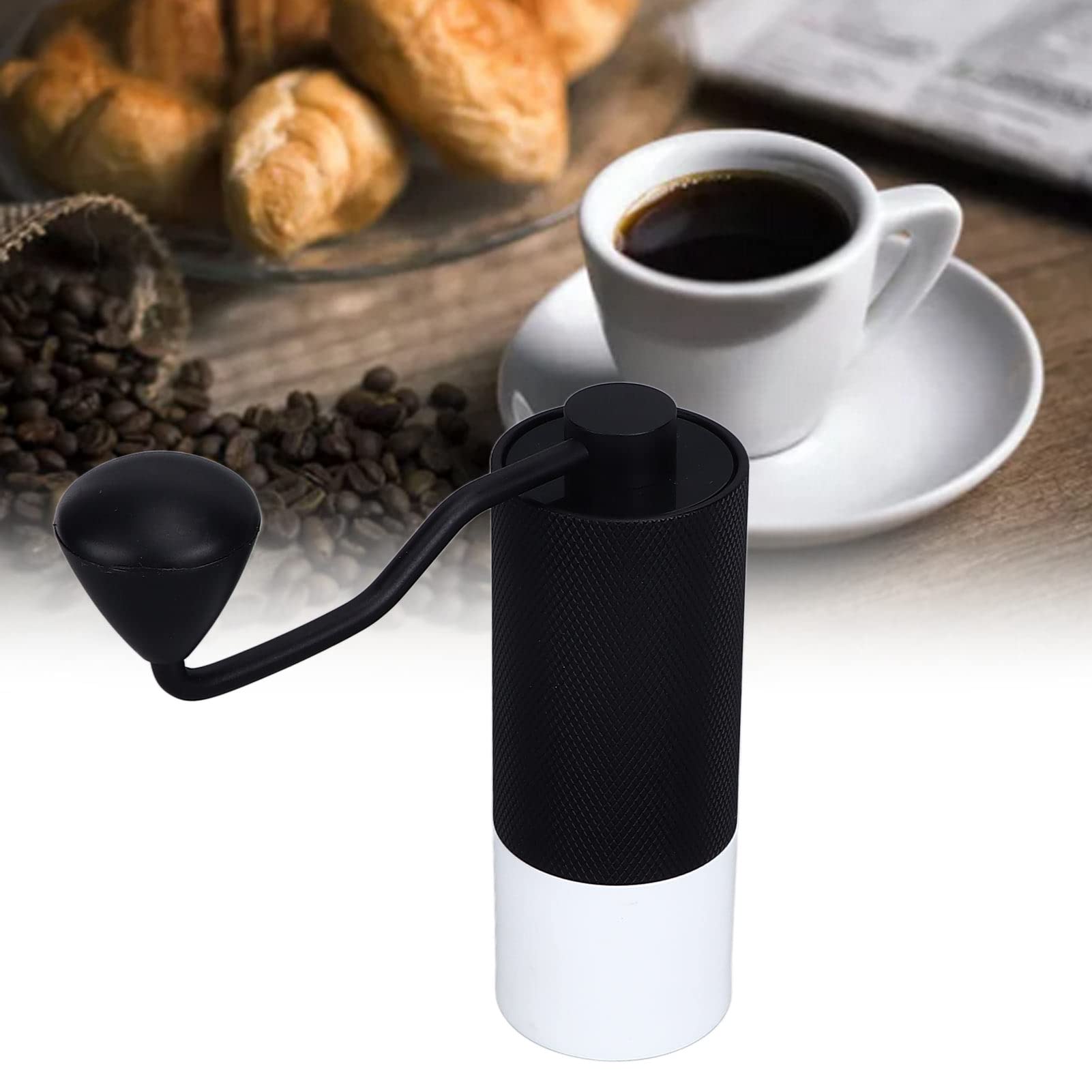 Premium Manual Coffee Grinder - Omabeta Stainless Steel Hand Crank Coffee Bean Mill with CNC Precision for Uniform Grinding | Perfect for Espresso, French Press, Pour Over | Ideal for Home, Office & Cafe Use