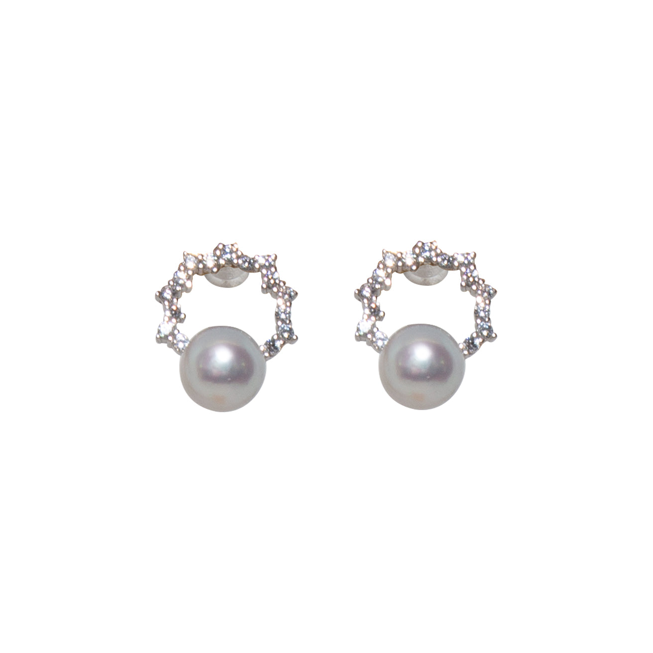 Elegant Akoya Seawater Pearl & Crystal Stud Earrings for Women - Perfect for Weddings, Parties & Formal Occasions