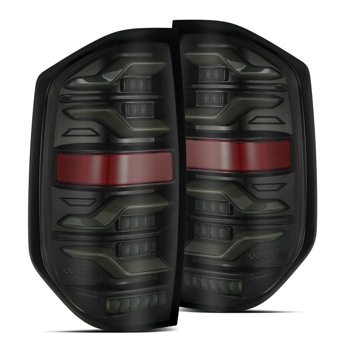 14-21 Toyota Tundra LUXX Series LED Tail Lights - Alpha Black - Smoked Lens - Plug & Play Installation - Upgrade Your Truck's Style & Visibility for Night Driving