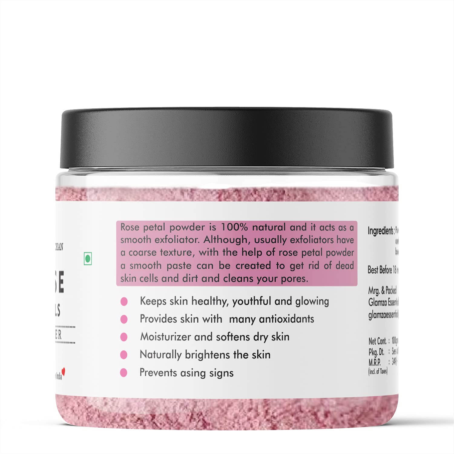 Rose Petal & Orange Peel Powder for Face & Skin Care - 2x100g Pack for Glowing Skin