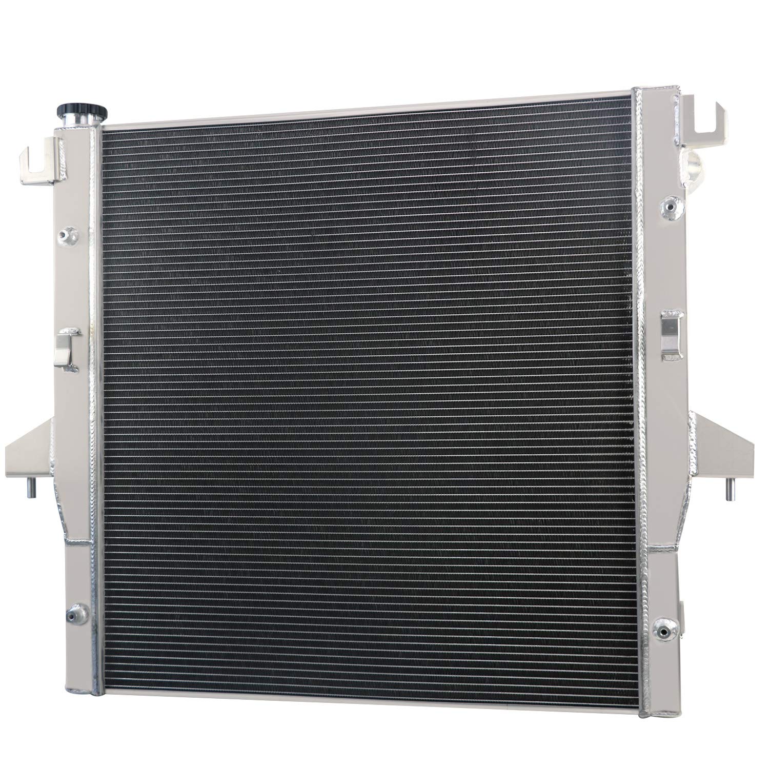 36MM Aluminum Radiator Replacement for 2003-2009 Dodge Ram 2500 3500 & 2008-2010 Ram 4500 5500 with 5.9L/6.7L Cummins Diesel - 2 Row Crossflow Radiator with Electric Fan Shroud & Thermostat Kit - Heavy Duty Cooling for Towing & Off-Road Use