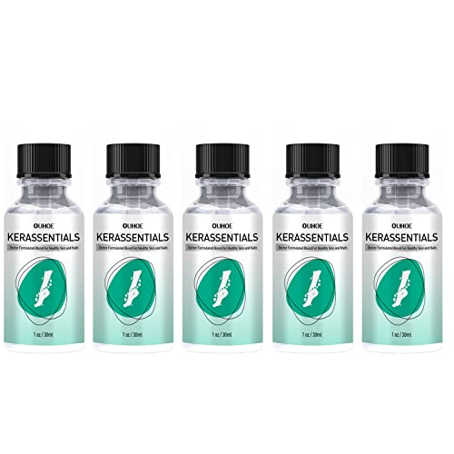 Kerassentials Toenail Fungus Treatment Oil - Healthy Skin & Nail Care Solution for Fungal Infections (5 Pack) - Perfect for Athletes, Swimmers & Pedicure Lovers