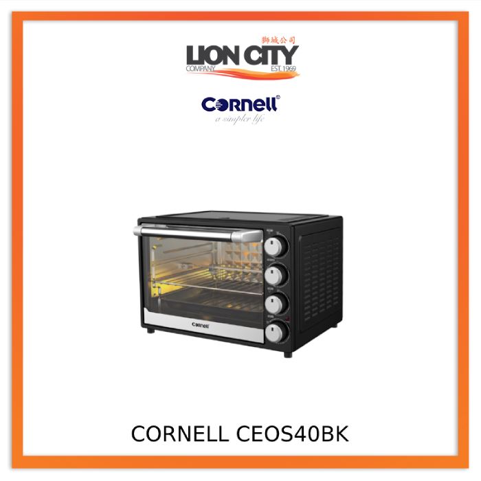 Cornell 40L Electric Oven with Precise Individual Temperature Control - CEOS40BK - Perfect for Baking, Roasting & Cooking at Home