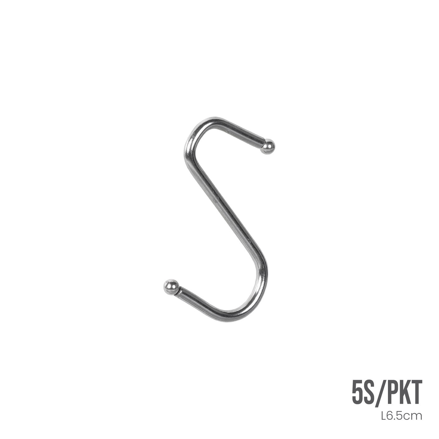 Heavy Duty Steel S Hook 2.5 Inch (5 Pack) - #1001 (HFH5037) - Perfect for Hanging Plants, Tools, and Home Organization