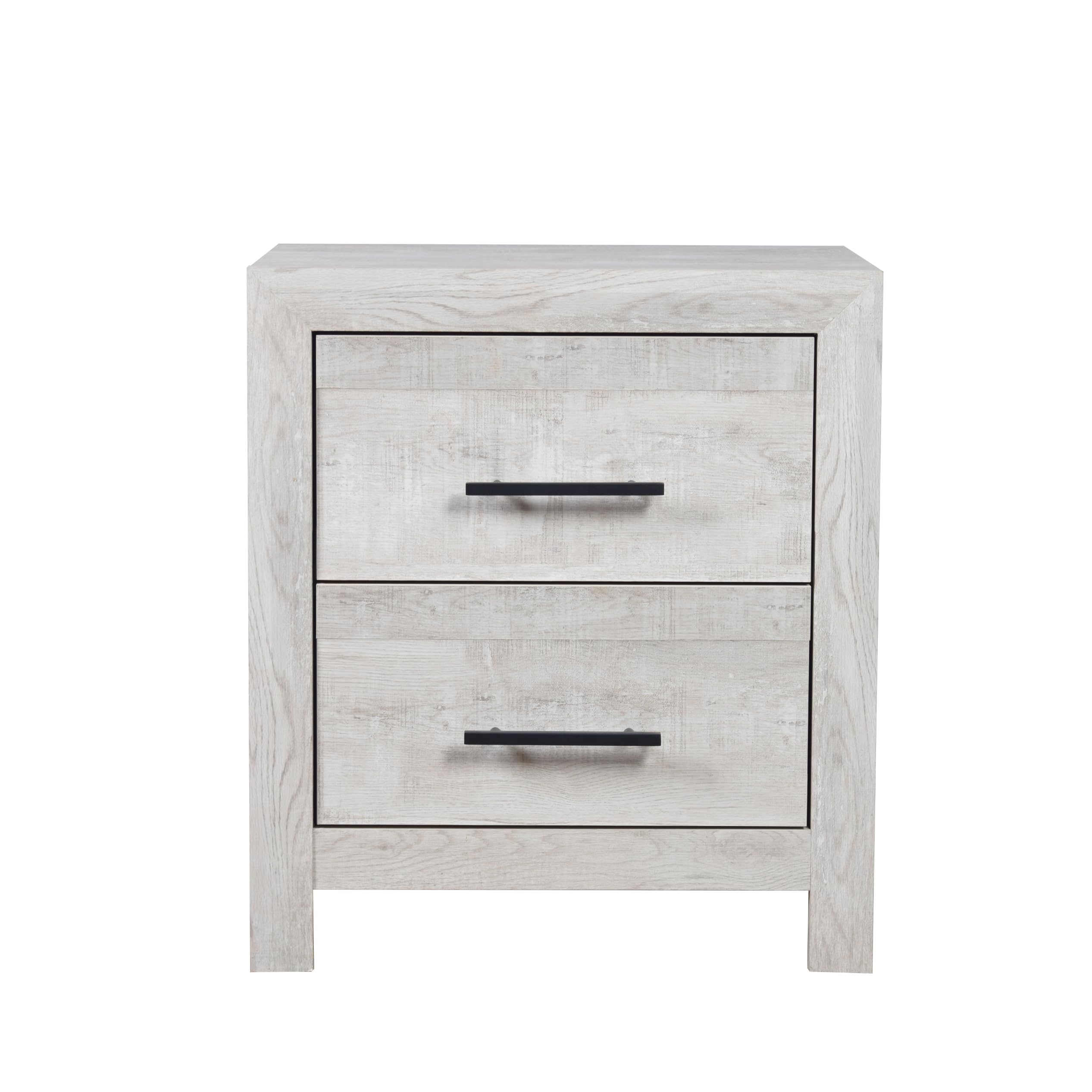Denver Modern Style 4-Piece Twin Bedroom Set - Wood Twin Bed, Nightstand, Dresser & Mirror in Rustic Oak Finish | Perfect for Small Spaces, Guest Rooms & Dorm Decor