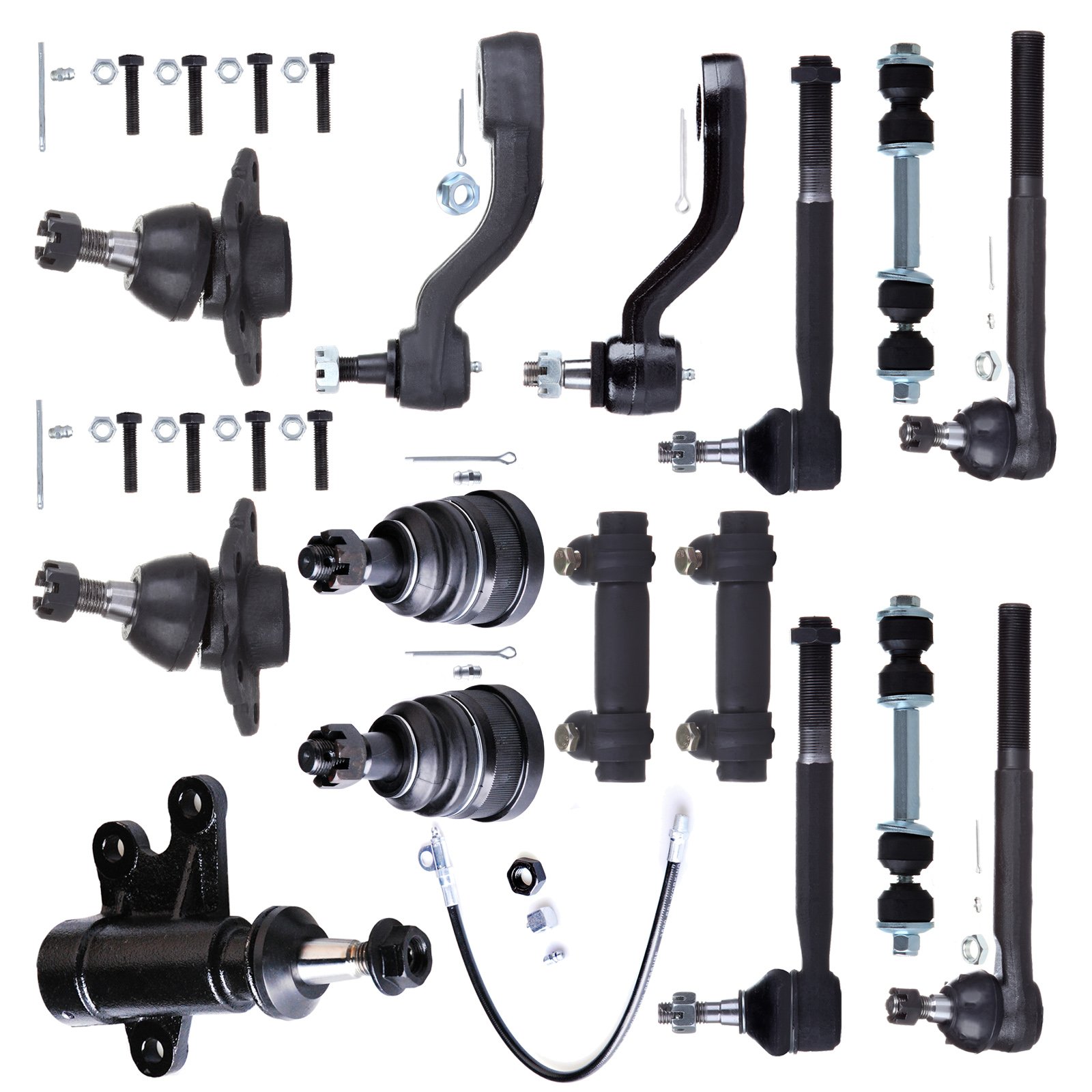 15-Piece Suspension Kit for Chevy & GMC C1500 C2500 C3500 - Includes Idler Arm, Tie Rods, Ball Joints, Sway Bar & Pitman Arm | Replacement Parts for Smoother Ride & Better Handling