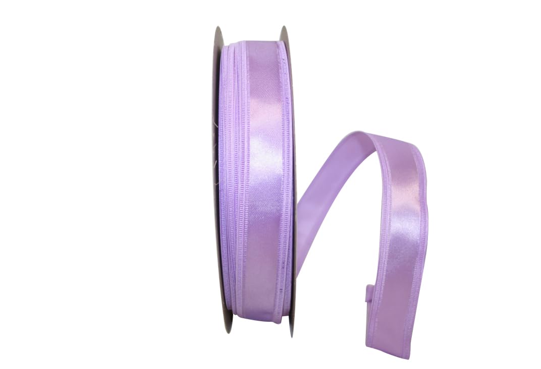 Reliant Ribbon Dyna Satin EZ Wired Edge Ribbon - 1 Inch x 100 Yards - Lavender - Perfect for Gift Wrapping, Floral Arrangements, and DIY Crafts