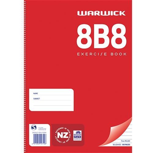 8B8 Warwick Spiral Exercise Notebook - 80 Sheets College Ruled Paper for School, Office & Note Taking - Perfect for Students, Professionals & Journaling