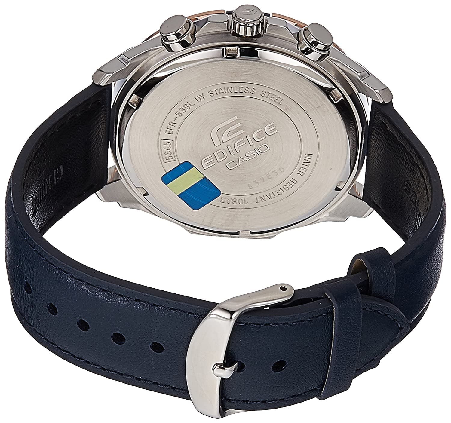 Casio EFR-539L-7CVUDF Analog Men's Watch with Off-White Dial & Black Leather Strap - Stylish Dress Watch for Business, Formal Events & Everyday Wear