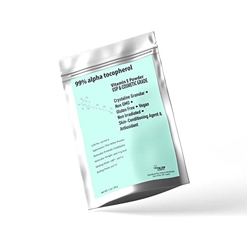 Premium Vitamin E Powder (Alpha Tocopheryl Acetate) 700 IU - 2oz/56g for DIY Skin Care & Cosmetics | Talsen Chemicals | Anti-Aging, Moisturizing & Hair Treatment