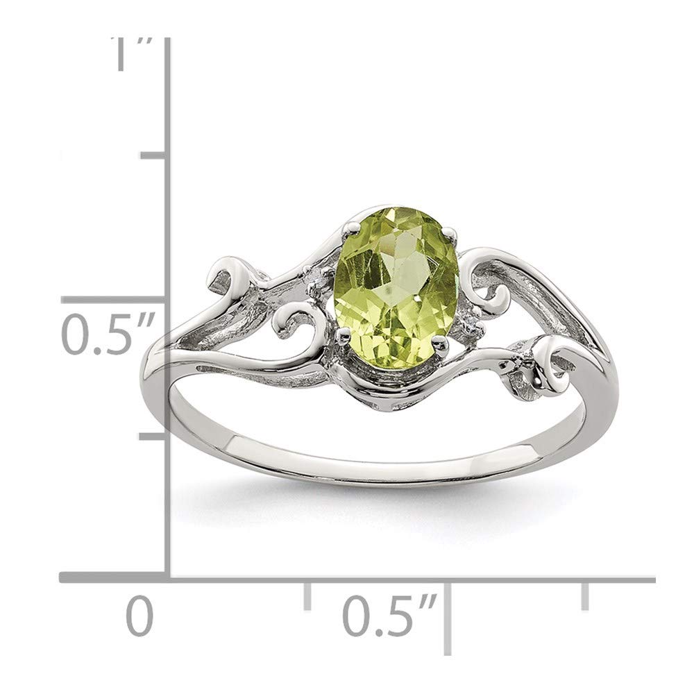 925 Sterling Silver Oval Peridot & Diamond Ring for Women | Elegant Fine Jewelry Gift for Her | Perfect for Anniversaries, Birthdays & Special Occasions