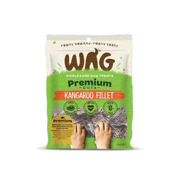 Premium WAG Kangaroo Fillet Air-Dried Dog Treats 200g - Grain-Free, High-Protein Natural Chews for Dogs - Perfect for Training, Rewards & Dental Health