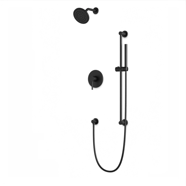 Premium 2-Way Pressure Balance Shower Trim Kit with Rainfall Shower Head & Handheld Shower on Adjustable Slide Bar - Perfect for Master Bathrooms and Spa-Like Shower Experience