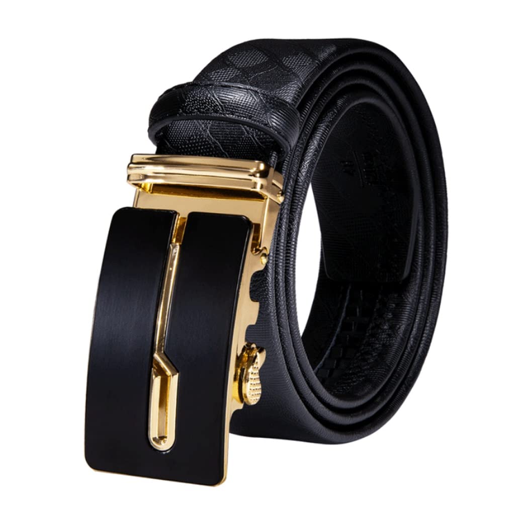 Premium Genuine Leather Ratchet Belt for Men - Automatic Buckle Dress & Jeans Belt - Adjustable Waist Strap for Wedding, Business & Casual Wear