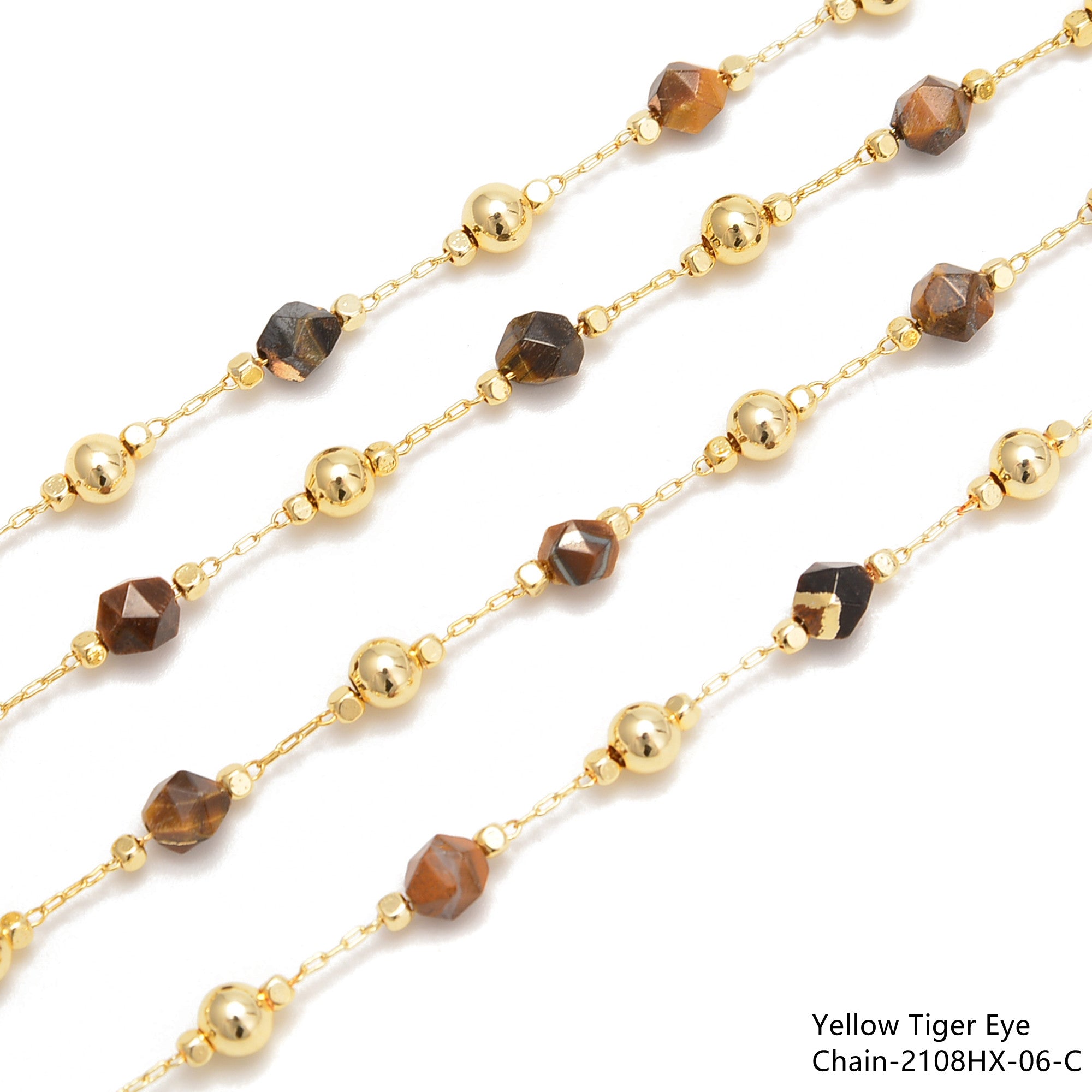 6mm Diamond Cut Beads Multi Gemstone Chain - 1 Meter Per Bag for Jewelry Making, DIY Bracelets, Necklaces & Craft Projects