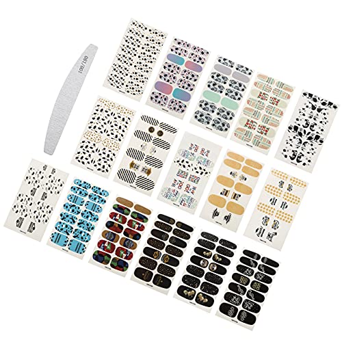 VALICLUD 16 Sheets Graduation Nail Art Stickers - Self-Adhesive Nail Decals & Wraps with Nail File - Mixed Colors for Women & Girls - Perfect for Graduation Parties, Prom Nails & Special Occasion Nail Decorations