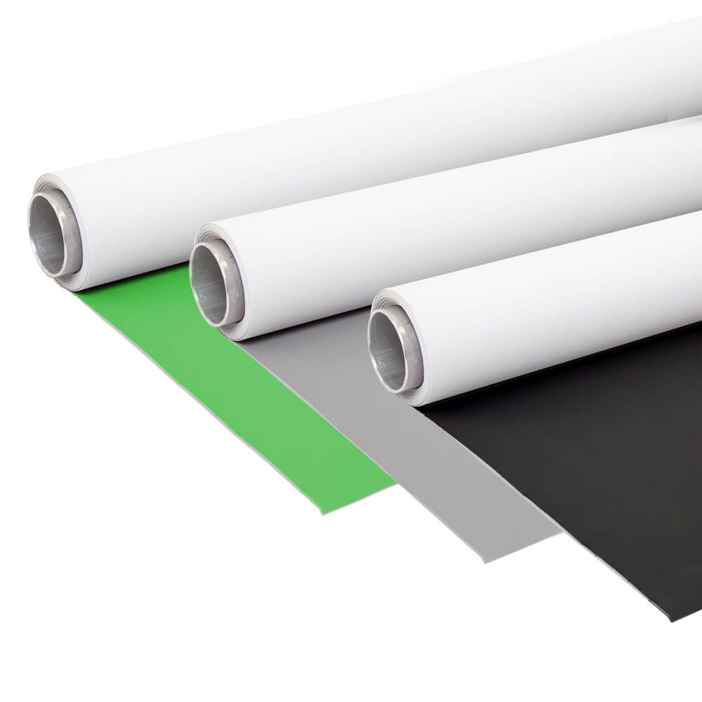 2 in 1 Dual Sided Studio Vinyl Backdrop with Matte Finish - 1.35x4m (4.4x13ft) - Professional Photography Background for Portraits, Product Shoots & YouTube Videos