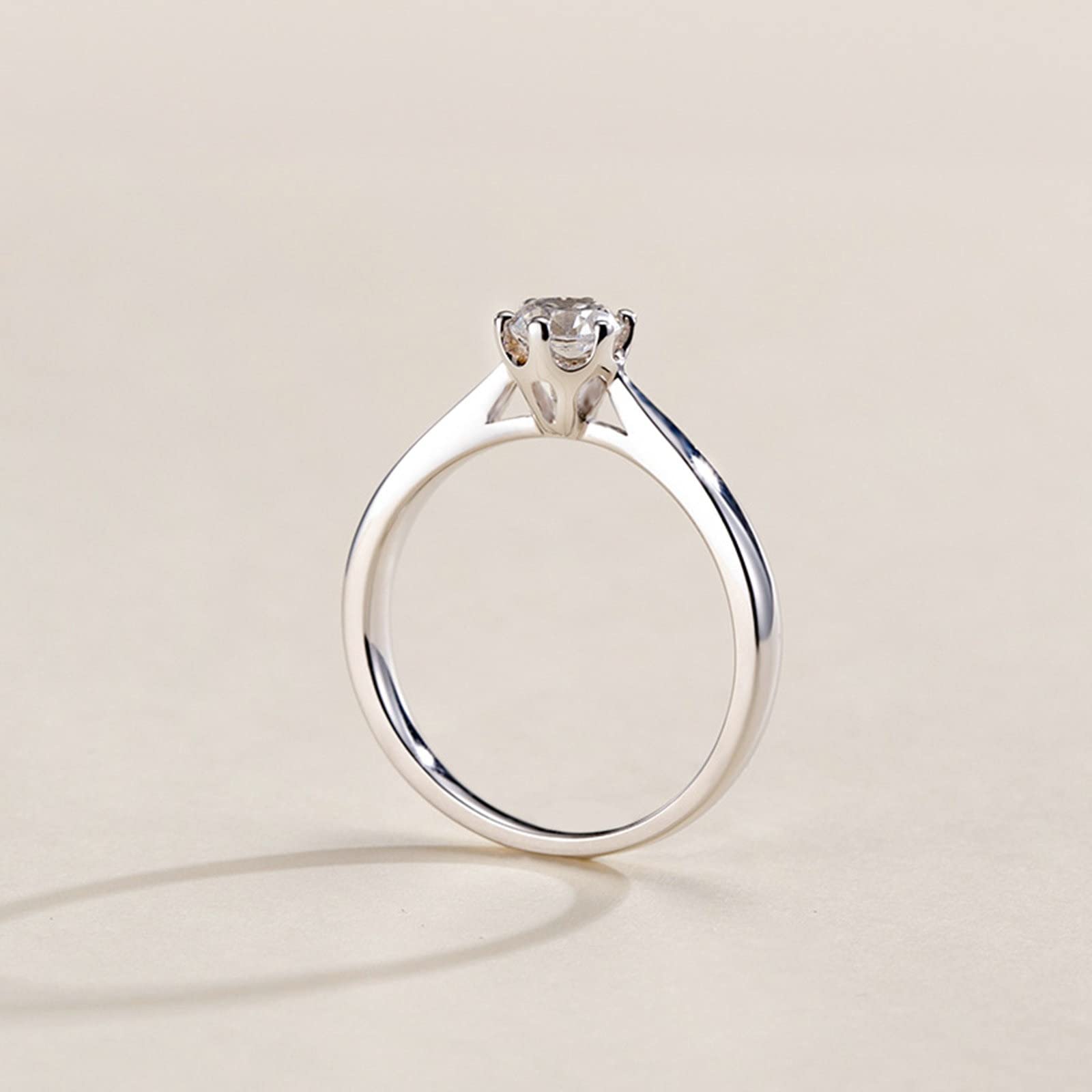925 Sterling Silver Engagement Rings for Women - Round White Cubic Zirconia Wedding Band, Anniversary Promise Ring - Perfect for Proposals, Bridal Jewelry & Special Occasions