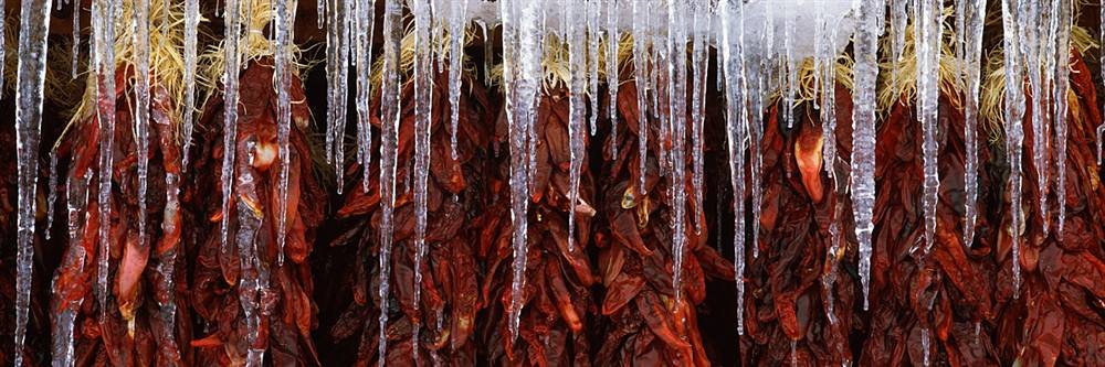 Peel & Stick Wall Mural - Red Chili Ristras with Icicles Taos Design (60x20 Inches) - Self-Adhesive Removable Wallpaper for Kitchen, Dining Room, or Southwestern Home Decor