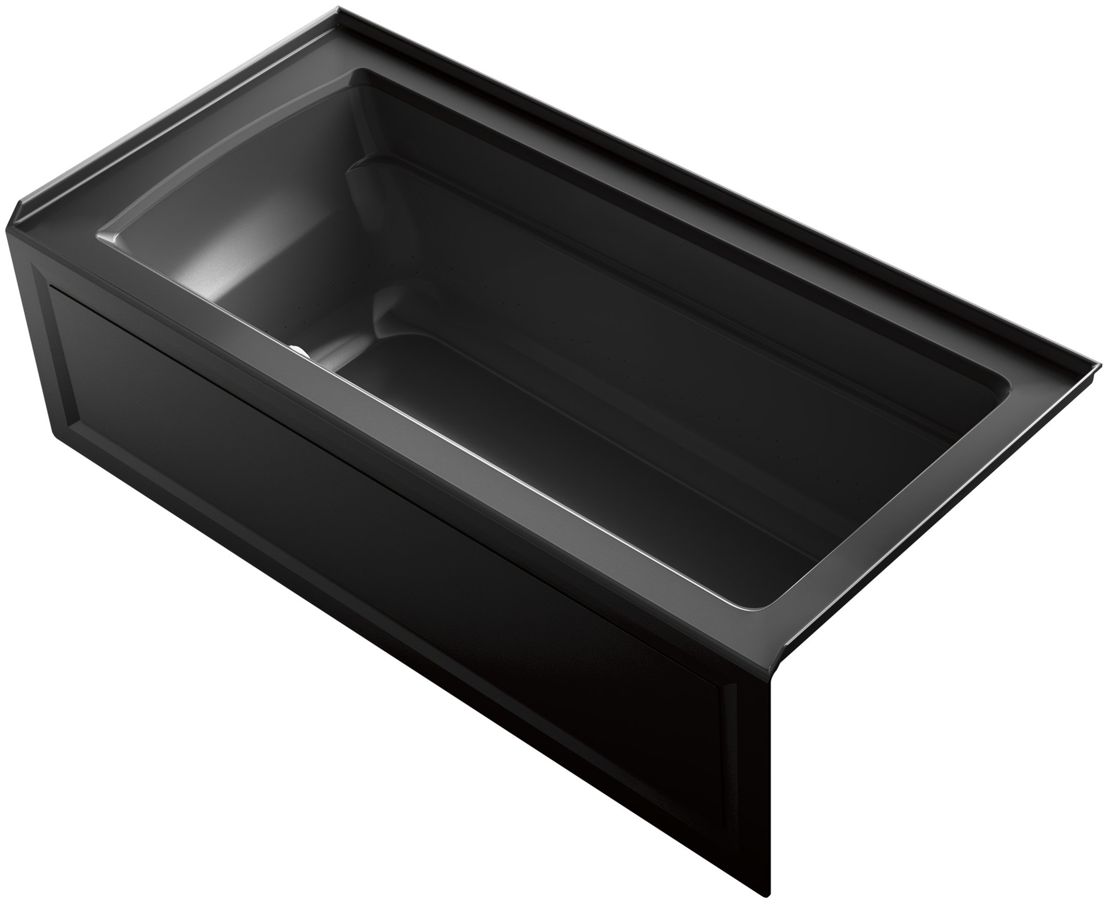 Kohler K-1949-GHRA-7 Archer Bathtub - Matte Black Freestanding Soaking Tub for Modern Bathrooms | Relaxing Spa Experience at Home