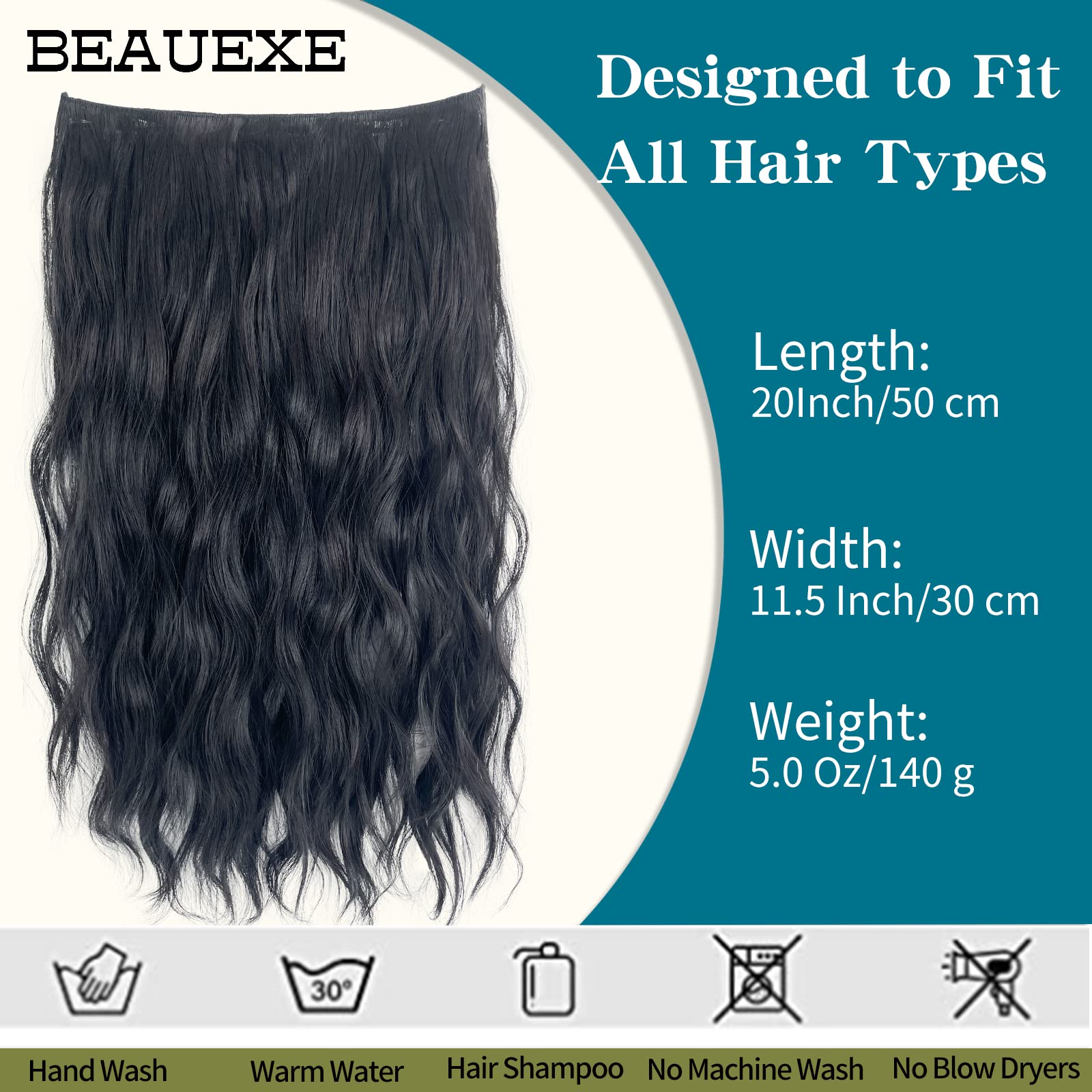 Invisible Wire Halo Hair Extensions for Women - 20