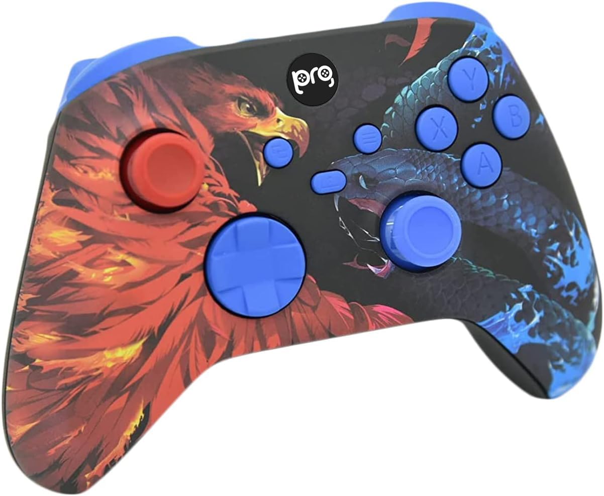 Custom Hand Airbrushed Fade Xbox Controller for Xbox Series X/S & Xbox One - Premium Gaming Accessory with Blue Inserts (Perfect for Competitive Gaming & Gift Giving)