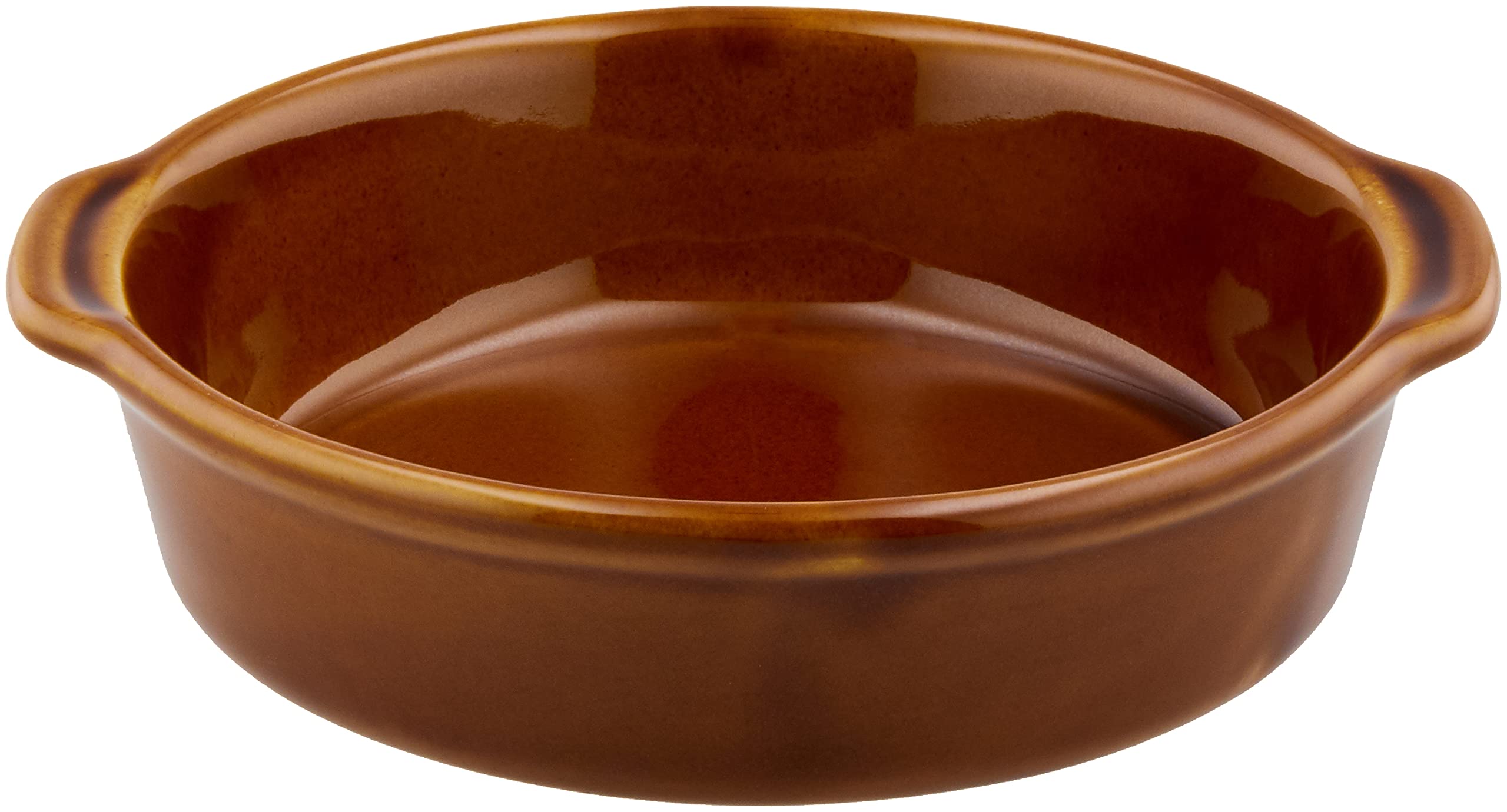 Banko Ware 17220 Oven Safe Ceramic Gratin Dish - 6.3 Inch Round Japanese Casserole for Baking, Serving & Microwave Use - Perfect for Lasagna, Mac & Cheese, French Onion Soup