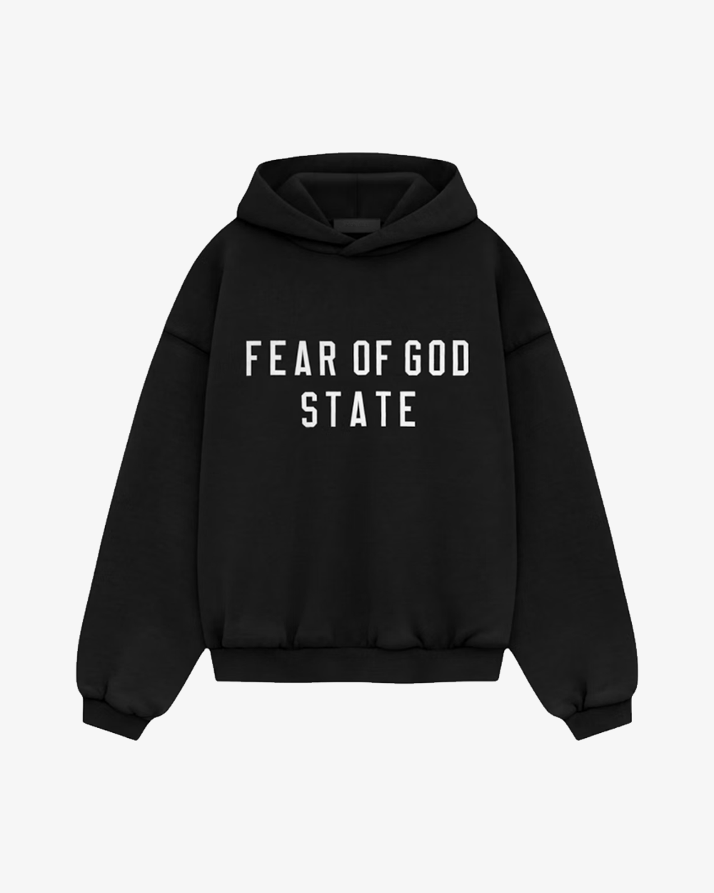 FOG ESSENTIALS Fall 2024 State Heavy Fleece Black Kids Hoodie - Warm & Cozy Pullover for Boys & Girls - Perfect for School, Outdoor Play & Winter Activities