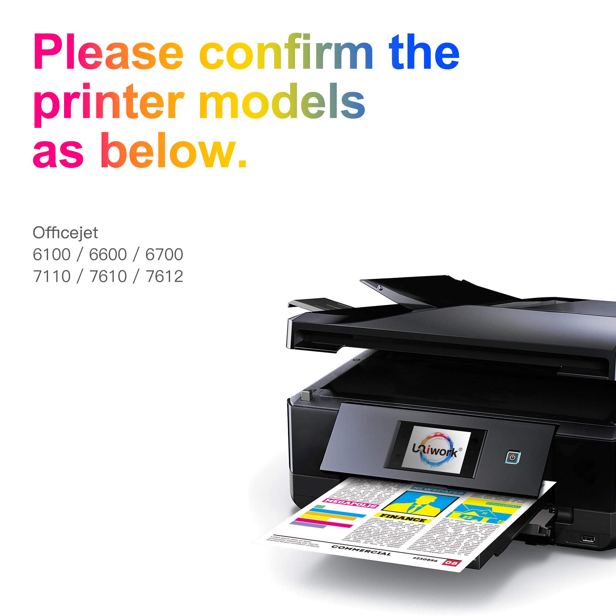 HP 932XL 933XL Compatible Ink Cartridge Replacement (2 Black 2 Cyan 2 Magenta 2 Yellow) for Officejet 6600 6700 6100 7612 7610 7110 Printers - High-Quality Printer Ink for Home & Office Use