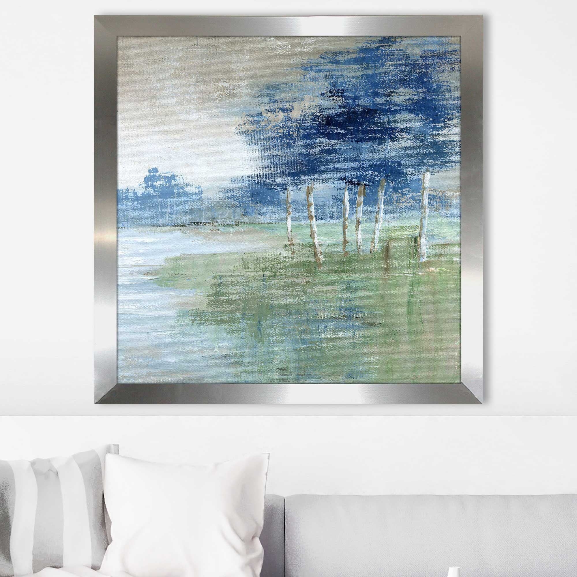 Birch River by Nan 2 - Premium Acrylic Wall Art Print - Nature Landscape Painting for Home & Office Decor