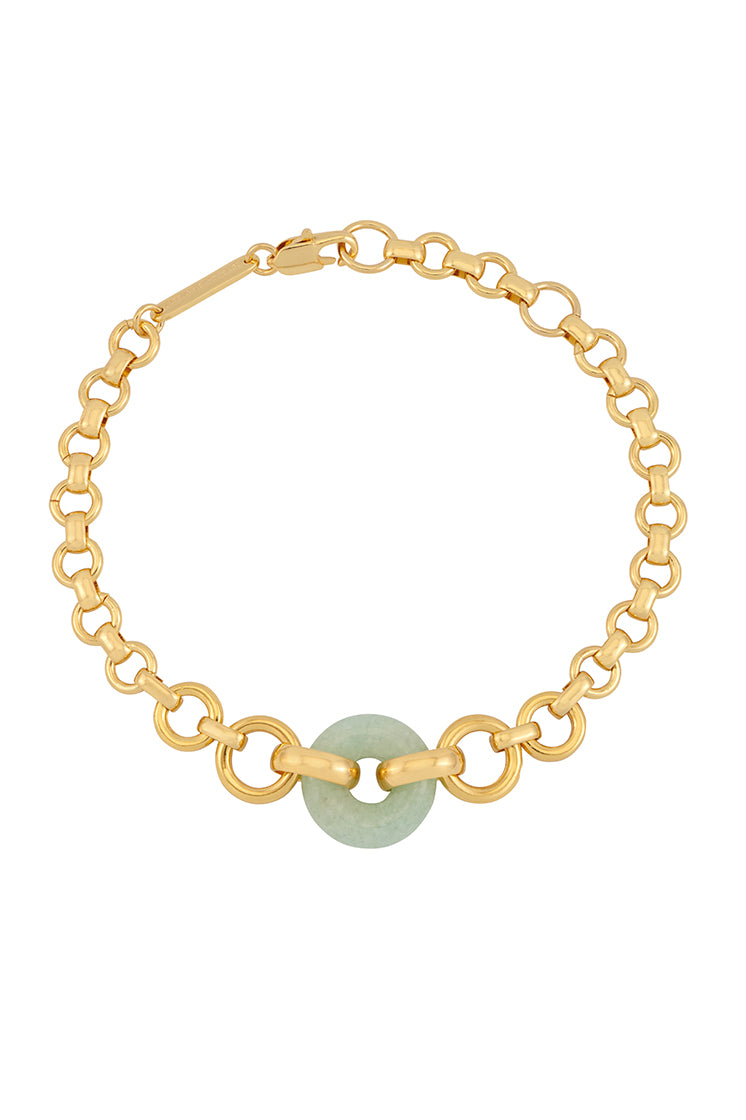 Green Quartz Graduated Link T-Bar Bracelet for Women | Elegant Crystal Healing Jewelry for Everyday Wear & Special Occasions