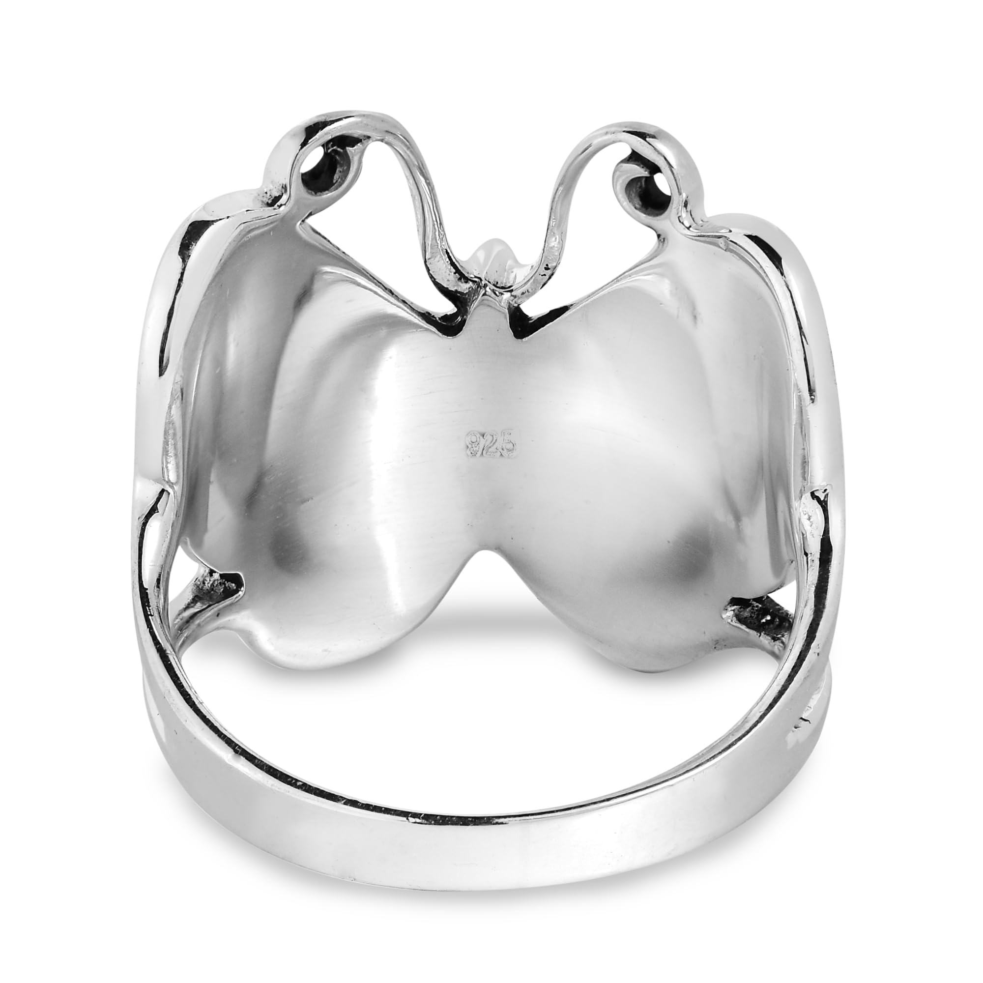 AeraVida Butterfly Rainbow Abalone Sterling Silver Ring for Women | .925 Silver Statement Ring | Elegant Wedding & Casual Jewelry | Comfort Fit Sizes 6-14 | Perfect Gift for Daughter, Wife, or Loved One | Ideal for Weddings, Anniversaries, Date Nights & Everyday Wear