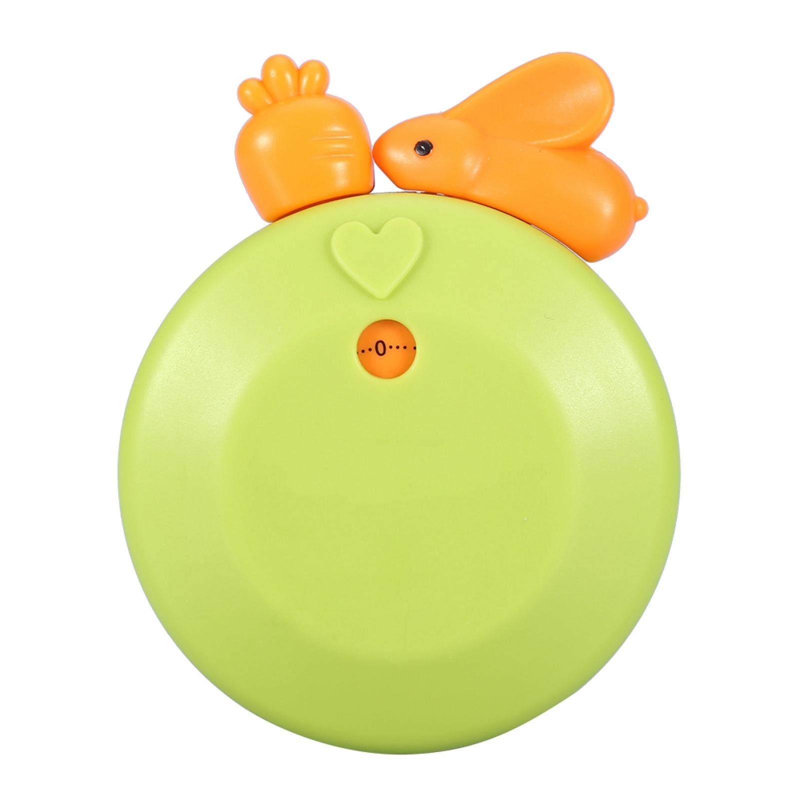 Cartoon Rabbit Mechanical Kitchen Timer - Manual Countdown Alarm Clock for Cooking, Baking & Kitchen Use (Green) | Perfect for Home Chefs, Baking Enthusiasts & Kids Learning to Cook