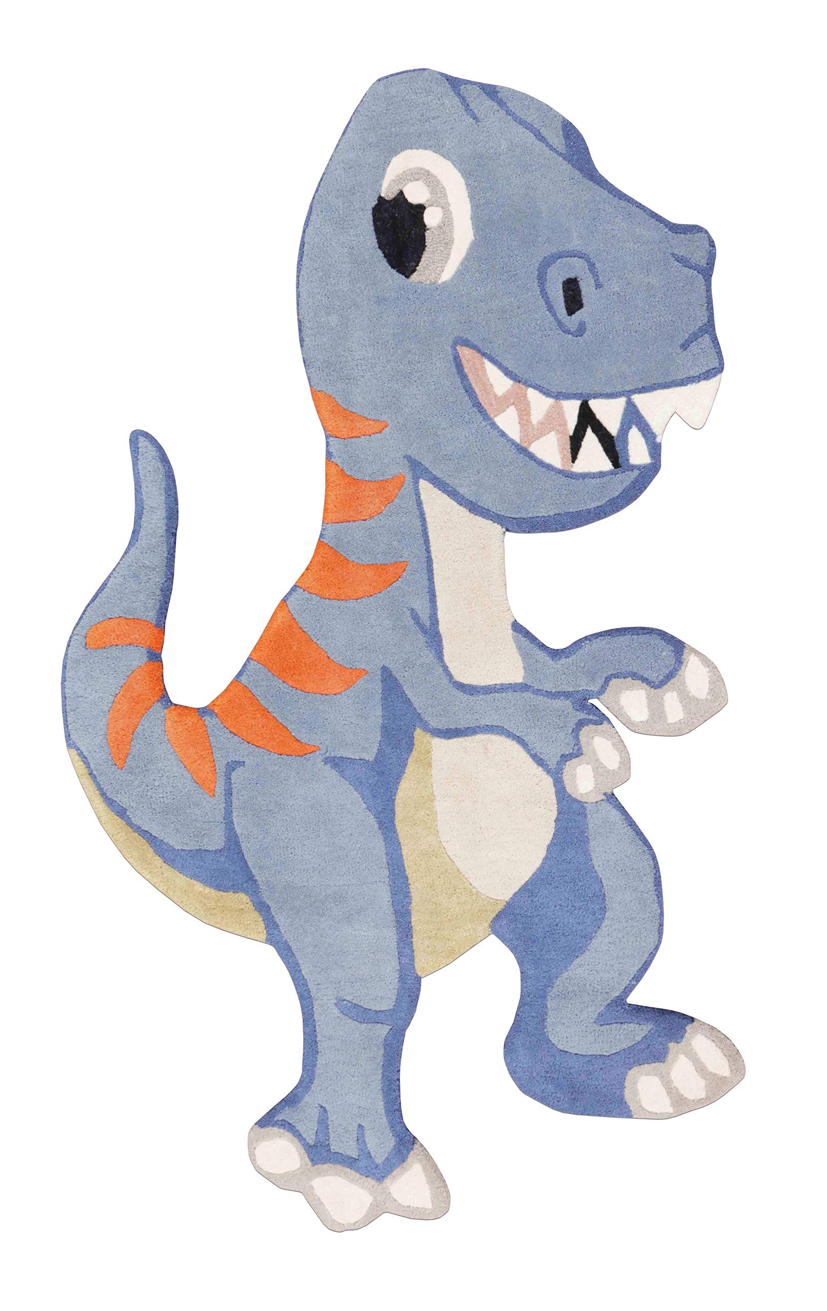 Handmade 100% Wool Dinosaur Tyrannosaurus Blue Skin Rug 3'x5' - Soft & Durable Kids Room Decor for Boys & Girls - Perfect for Nursery, Playroom & Bedroom