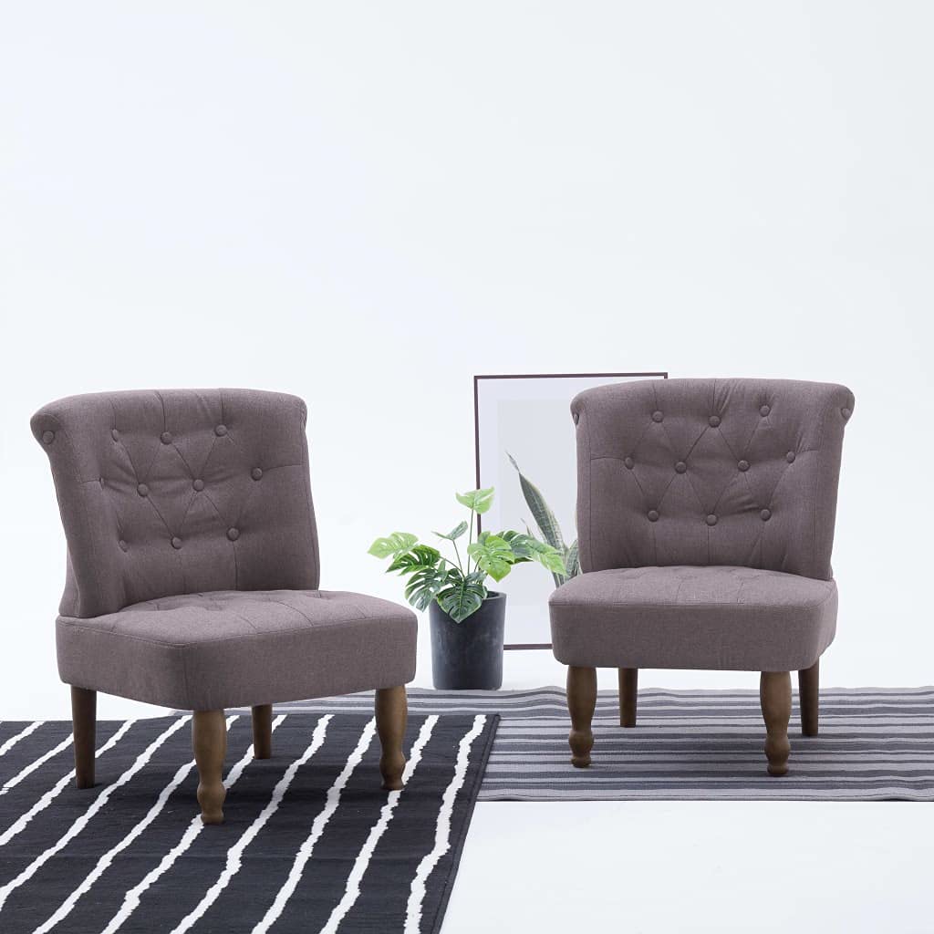 French Style Tufted Fabric Accent Chair in Taupe - Upholstered Club Chair for Living Room, Bedroom & Home Office - Perfect for Hosting Guests & Relaxing