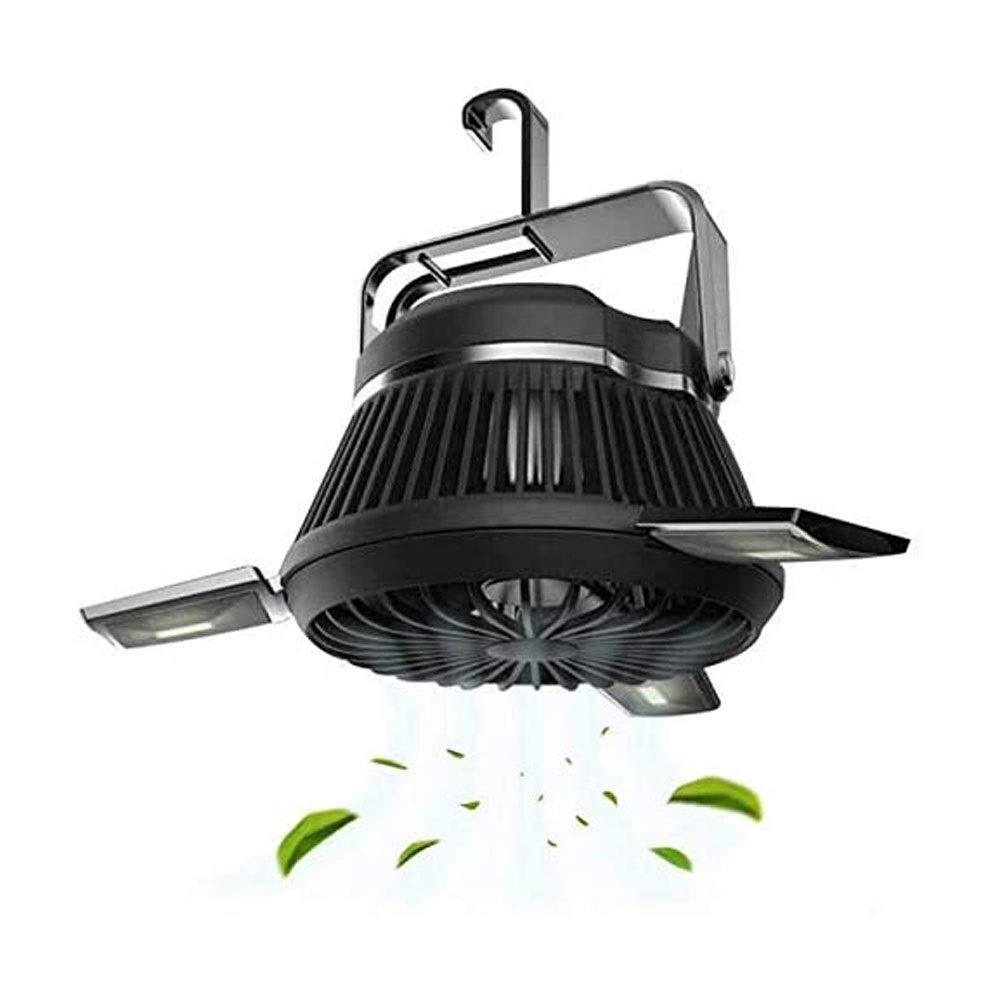 Rechargeable Camping Fan with LED Lights - Portable USB Desk Fan for Tent, Home, Office, Car & Emergency Power Outages | Perfect for Outdoor Adventures, Indoor Cooling & Emergency Preparedness