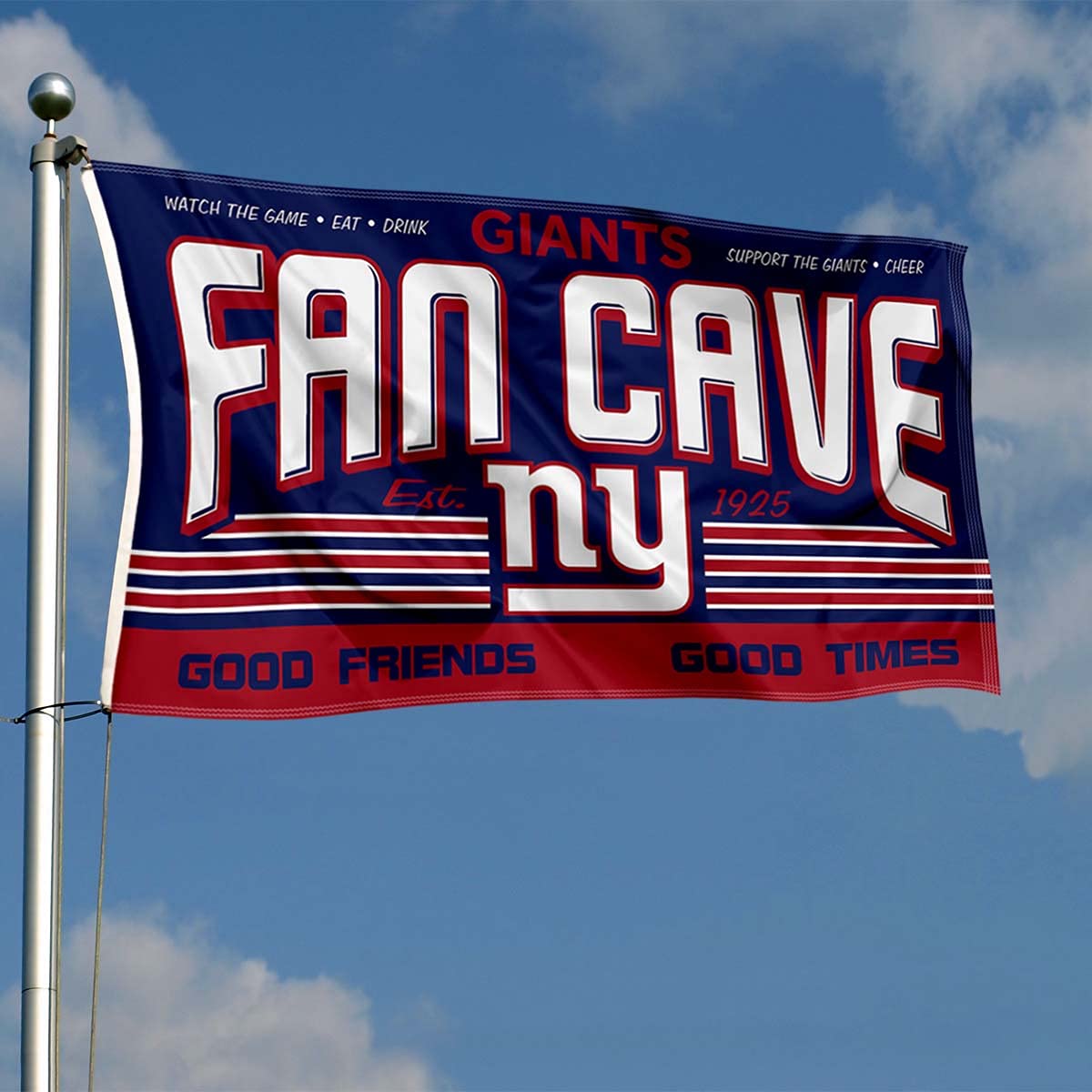 Wincraft New York Giants Fan Man Cave Banner Flag - Premium NFL Team Decor for Game Room, Basement & Tailgating Parties