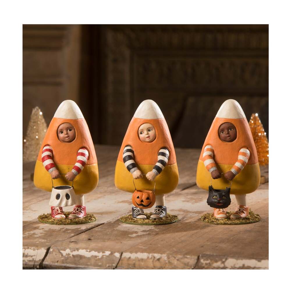 Bethany Lowe Designs Candy Corn Lucas - Halloween Decorations for Home, Party & Fall Festivals