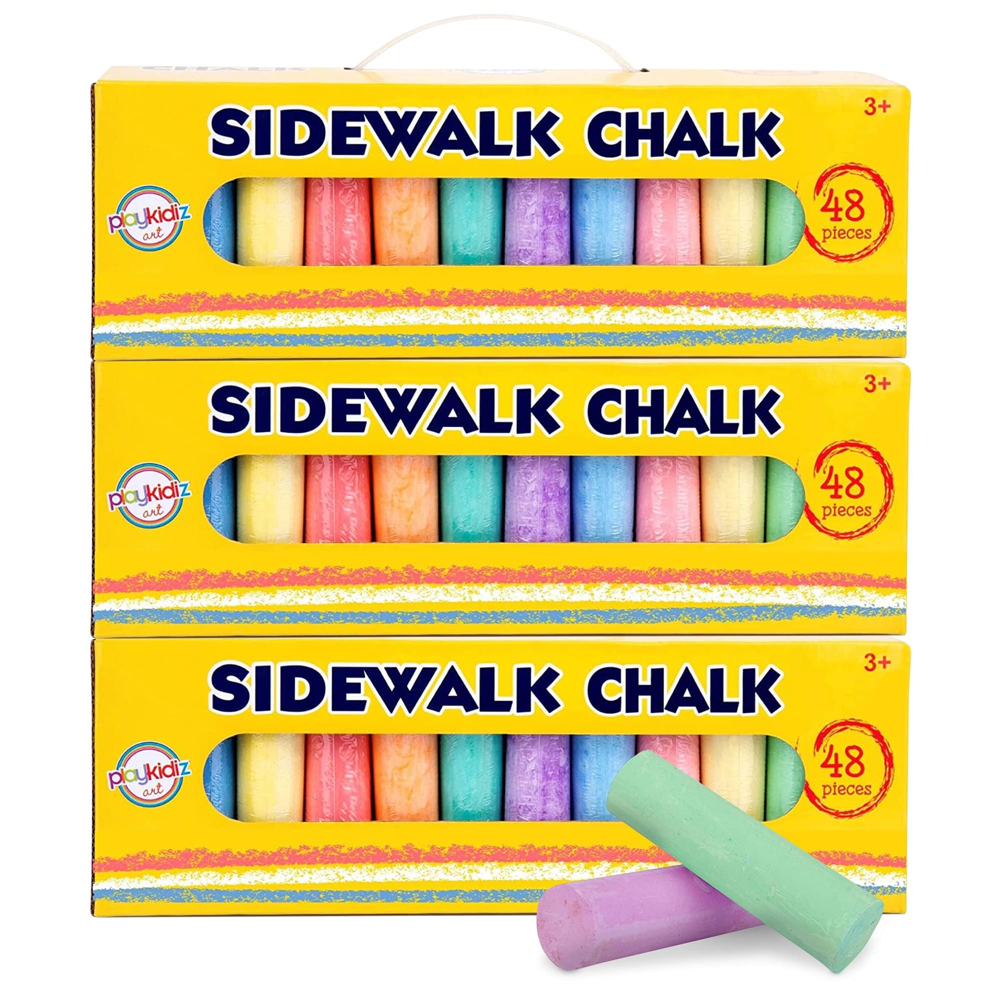 144-Piece Jumbo Washable Non-Toxic Sidewalk Chalk Set - Giant Outdoor Chalk for Kids, Blackboard, Playground & Driveway Art - Perfect for Birthday Parties, Classroom Activities & Summer Outdoor Fun